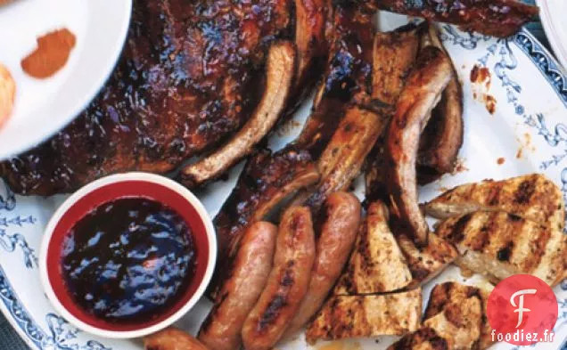Grillades Mélangées avec Sauce Barbecue au Cola aux Cerises