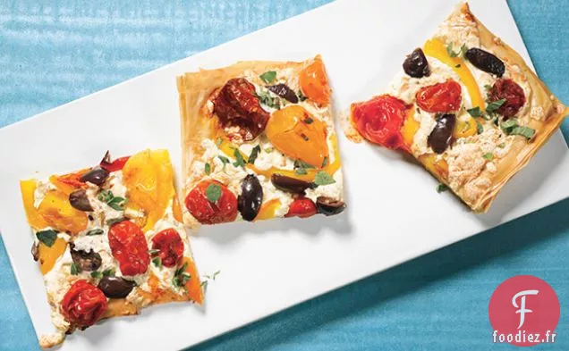Pizza Phyllo à la Mozzarella Fumée et Tomates Cerises