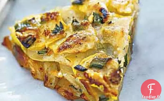 Torte de Courge d'été aux Herbes et Pommes de Terre au Parmesan
