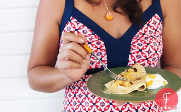Crêpes à la Banane à l'Ananas et à la Crème Fraîche