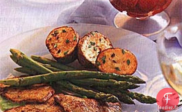 Scaloppine de Veau au Coulis de Pois de Printemps et Asperges