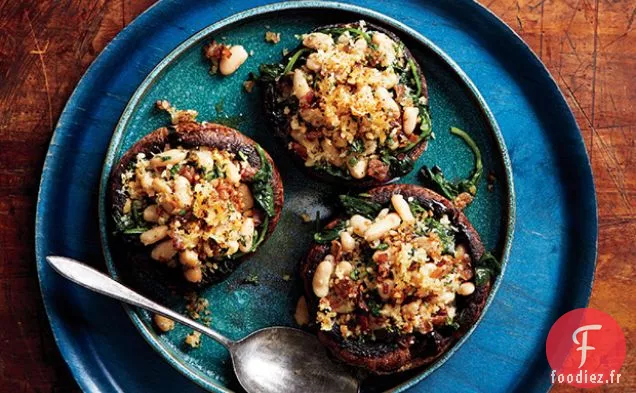 Champignons Portobello aux Haricots Blancs et Prosciutto