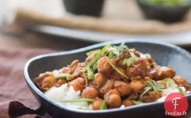 Pois Chiches au Curry avec Gingembre Frais et Coriandre