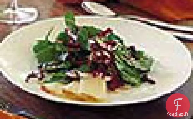 Salade de Roquette et Mozzarella Fumée avec Vinaigrette au Citron