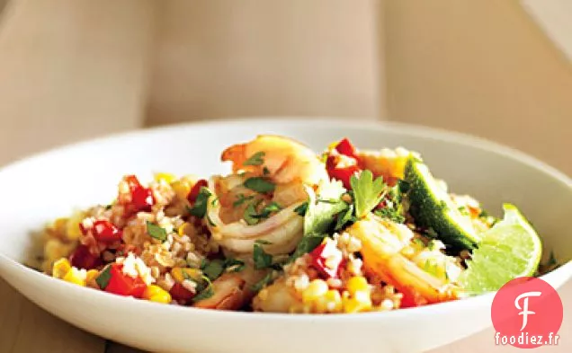 Risotto de Boulgour au Maïs et aux Crevettes