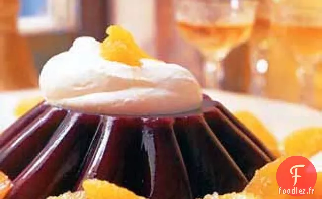Gelée d'Orange Sanguine à la Crème Fouettée à l'Eau de Vie