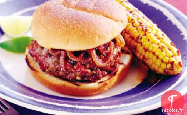 Burgers de Tomates Séchées au Soleil avec Oignons Glacés au Balsamique