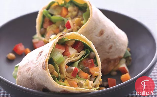 Enveloppement aux Lentilles, aux Pommes et à la dinde