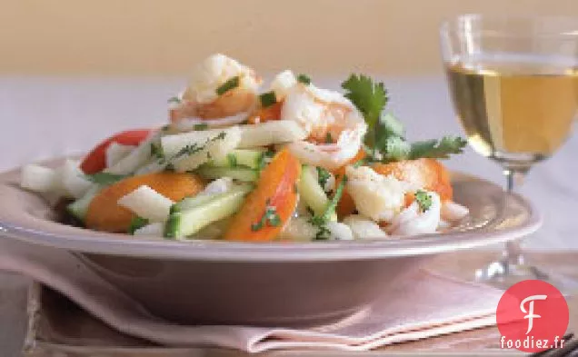 Salade de Crevettes, Jícama et Abricot