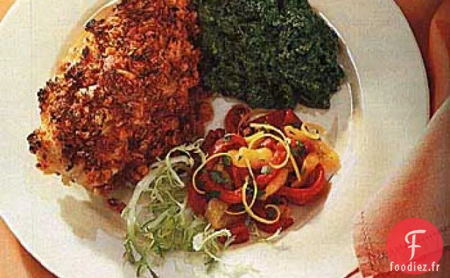 Poitrines de Poulet à la Tomate Séchée au Soleil et Croûte d'Ail