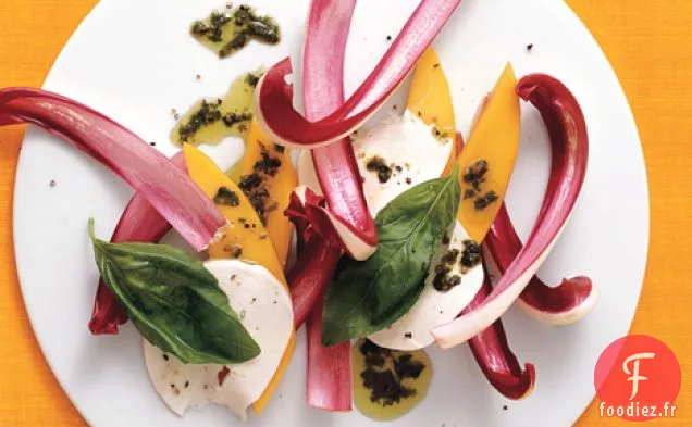 Caprese de Radicchio à la Mangue et Vinaigrette au Basilic