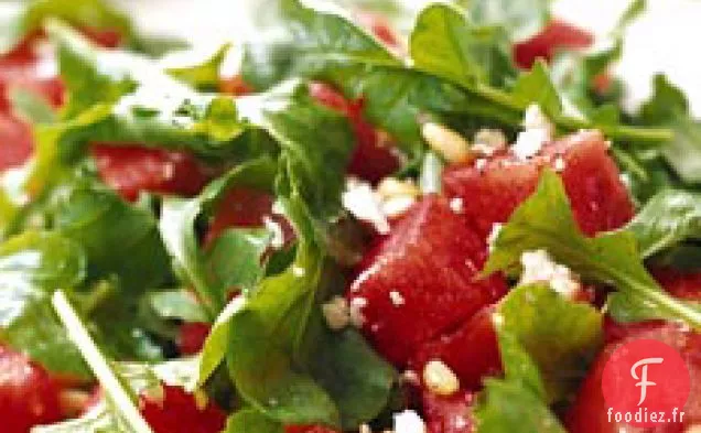 Salade de Pastèque, Roquette et Noix de Pin