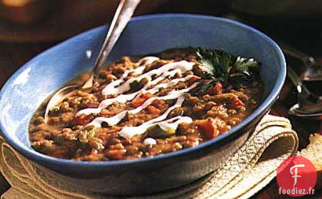 Soupe de Lentilles aux Légumes Rôtis
