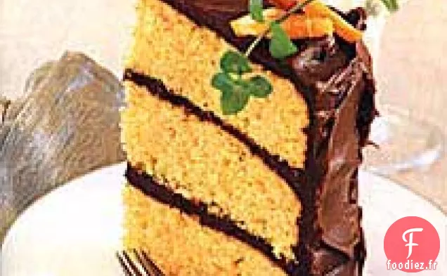 Gâteau à l'Orange et aux Amandes avec Glaçage au Chocolat