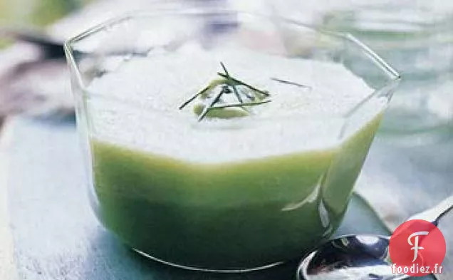 Soupe de Concombre à la Crème d'Avocat au Wasabi