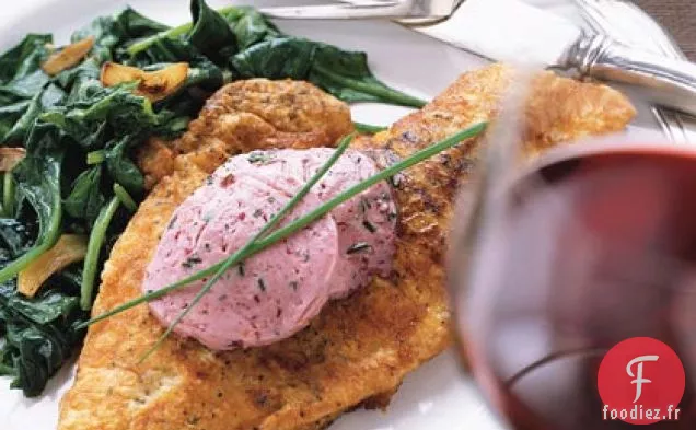 Vivaneau Sauté sur Épinards Flétris au Beurre de Zinfandel Chaud