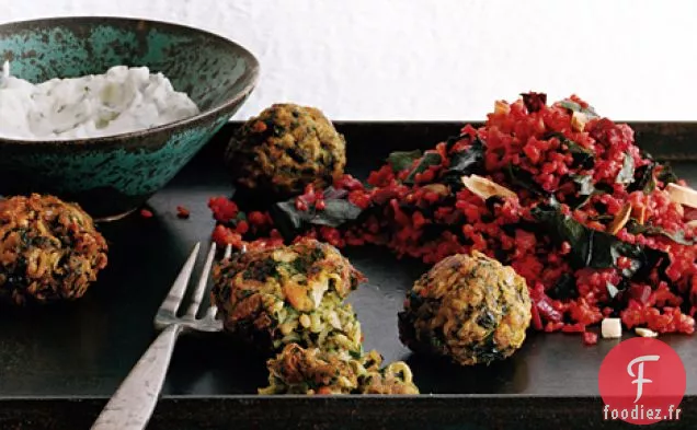 Köfte de Courgettes à la Betterave - Pilaf de Boulgour