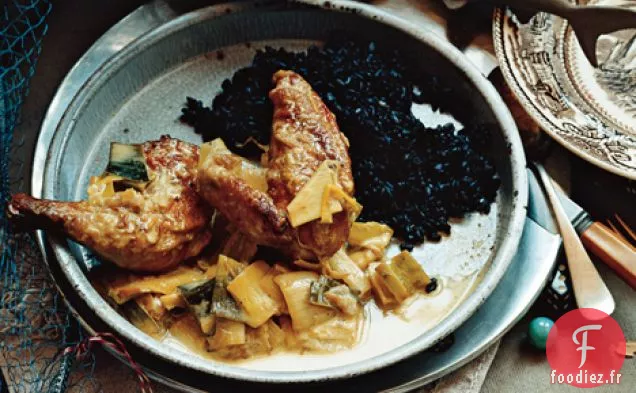 Fricassée de Poule de Gibier aux Poireaux Crémeux et Vadoum