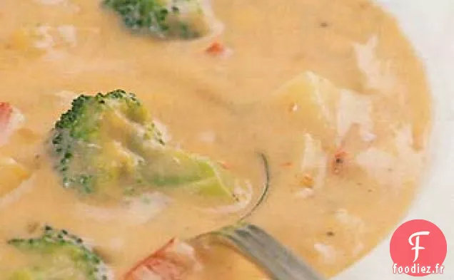 Chaudrée de Brocoli, Poivron Rouge et Cheddar