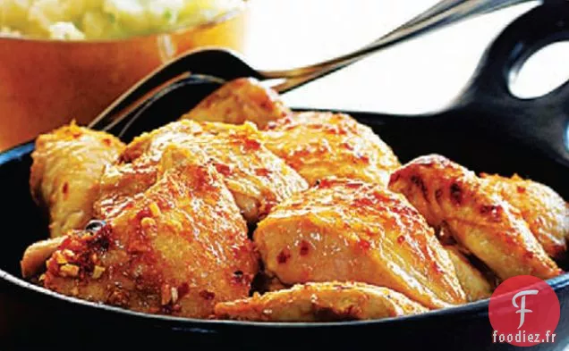 Poulet Parfumé à l'Orange avec Purée d'Oignons Verts