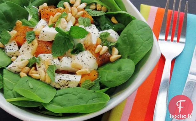 Courge Musquée, Mozzarella Et Petits Épinards