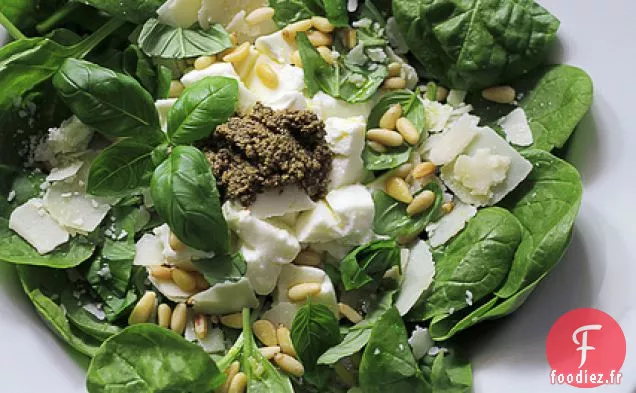 Mozzarella, Pesto Et Épinards