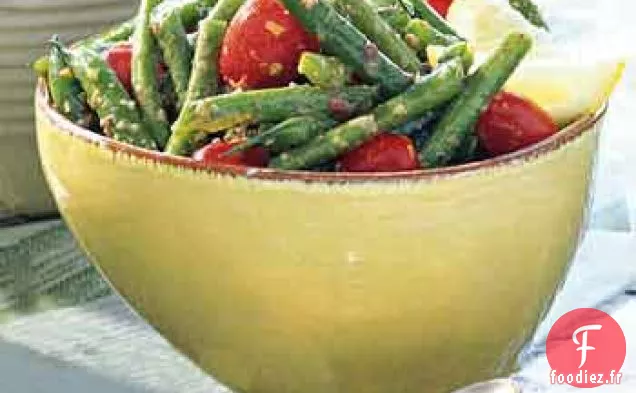 Salade de Haricots Verts et Tomates Raisins avec Vinaigrette Kalamata