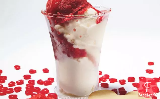 Sundaes de Crème Glacée au Citron et Granité à la Framboise