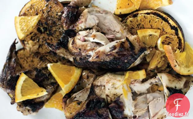 Poulet aux Agrumes Grillé Sous une Brique