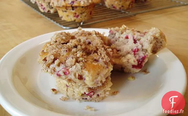 Muffins Streusel aux Canneberges et aux Pacanes