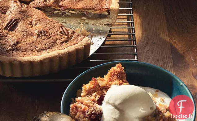 Betty Brune aux poires, aux Amandes et aux Cerises séchées