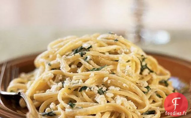 Linguine et Épinards Sauce Gorgonzola