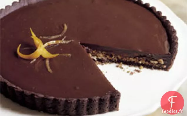 Tarte au Chocolat Noir et Orange aux Amandes Grillées