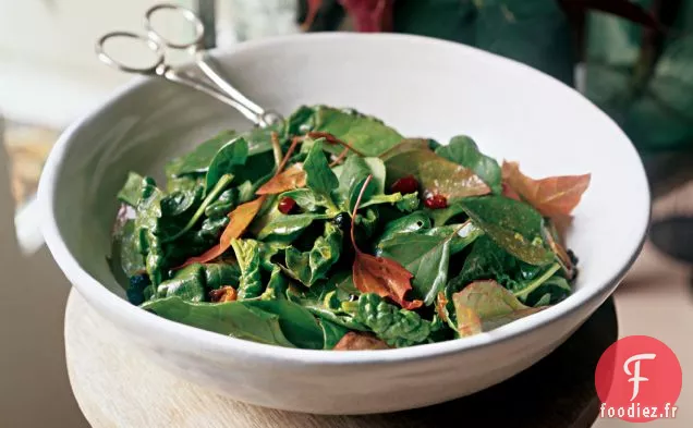 Salade d'Épinards Tropicaux avec Vinaigrette Chaude aux Fruits