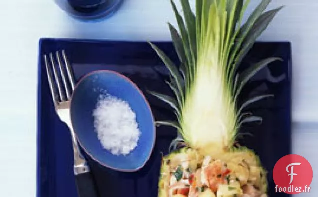 Salade de Homard et Ananas au Basilic et Menthe