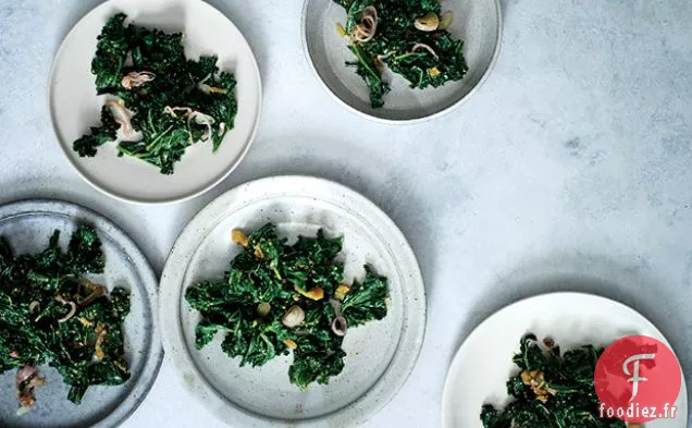 Chou Frisé Sauté au Cornichon au Citron vert