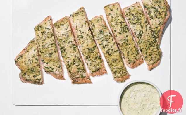 Côté Rôti de Saumon à la Moutarde, à l'Estragon et à la Ciboulette
