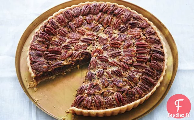 Tarte aux Pacanes et Chocolat à la Crème Fraîche Fouettée au Bourbon