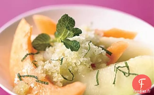 Melon d'été au Granité Basilic-Menthe