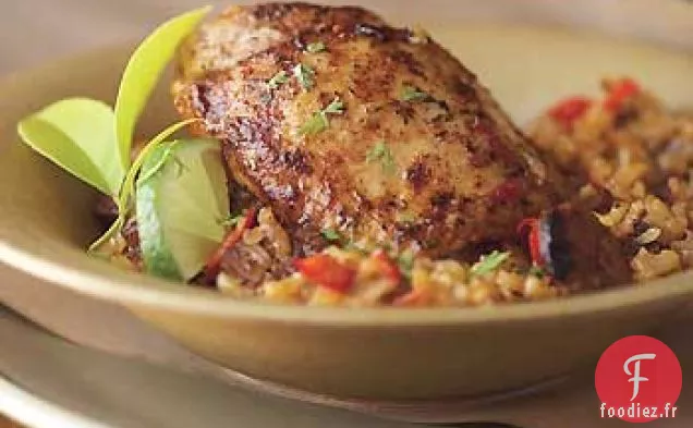 Cuisses de Poulet aux Épices Cubaines avec Chorizo et Riz