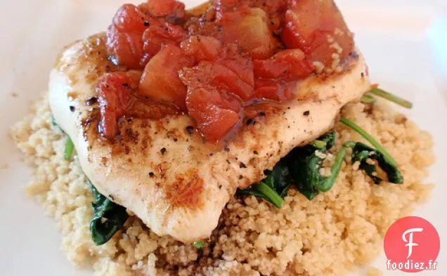 Poulet Balsamique Aux Petits Épinards Et Couscous
