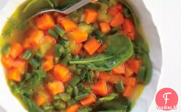 Soupe Aux Carottes Et aux épinards À L'Aneth