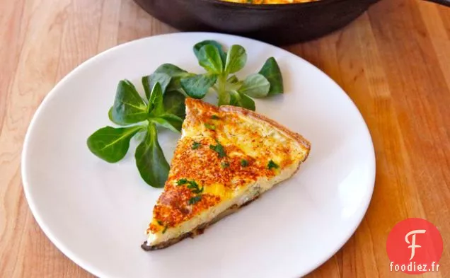 Frittata aux Champignons, Harissa et Chèvre