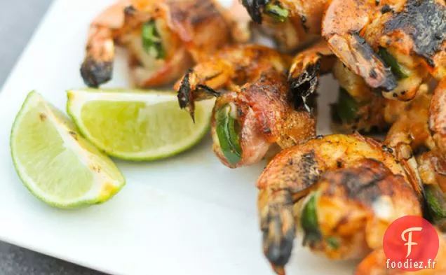 Grillades: Crevettes Enrobées de Bacon, Jalapeno et Farcies au Fromage