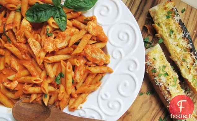Poulet et Penne à la Sauce à la Crème de Vodka
