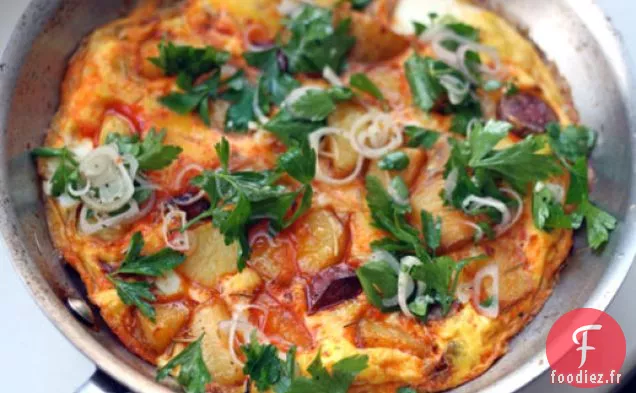 Dîner Ce soir : Frittata au Chorizo et aux Pommes de Terre