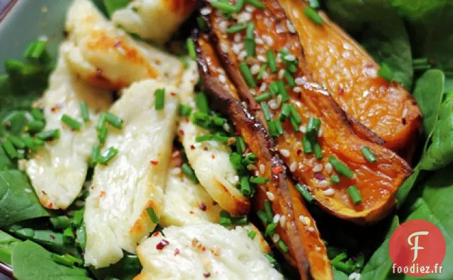 Petits Épinards, Halloumi Et Courge Musquée Glacée