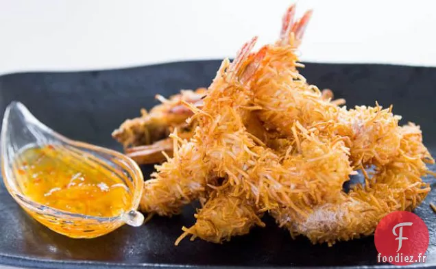 Crevettes à la Noix de Coco avec Sauce Épicée à l'Orange