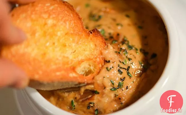 Soupe à l'Oignon Française Trempette au Fromage