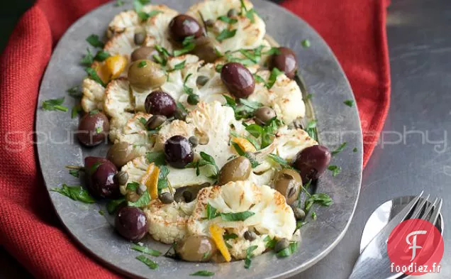 Chou-Fleur Rôti aux Olives et aux Herbes | Un Accueil chaleureux